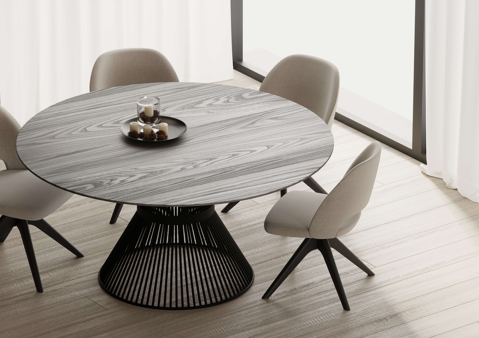 Aubytes Oak Circular Dining Table