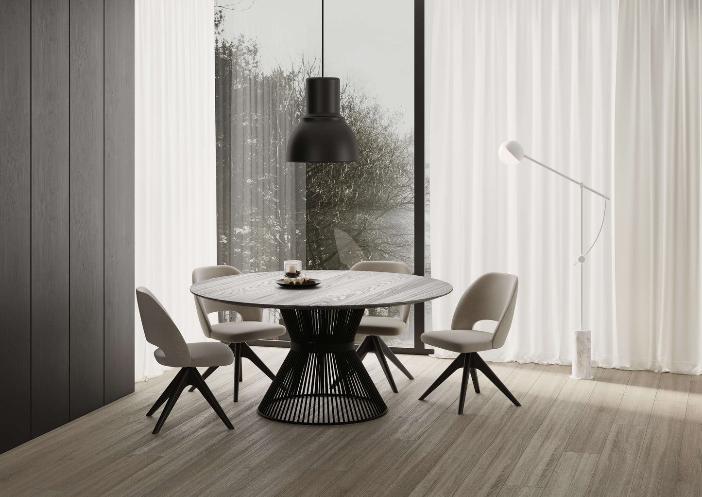 Aubytes Oak Circular Dining Table