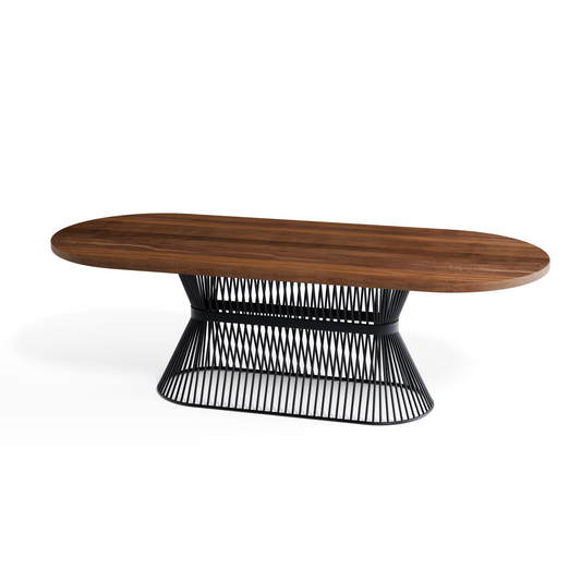 Aubytes Walnut Racetrack Dining Table